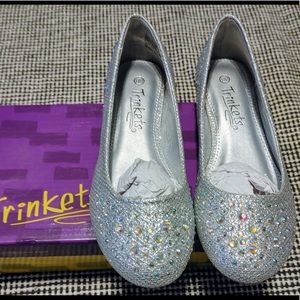 Silver Glitter Sparkle Ballet Flats Brand New